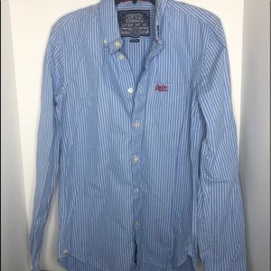 Men’s superdry striped button up shirt